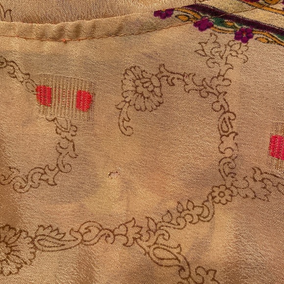 Vintage Silk layered Handkerchief flowy mini Reversible Wraparound Skirt - Picture 16 of 16